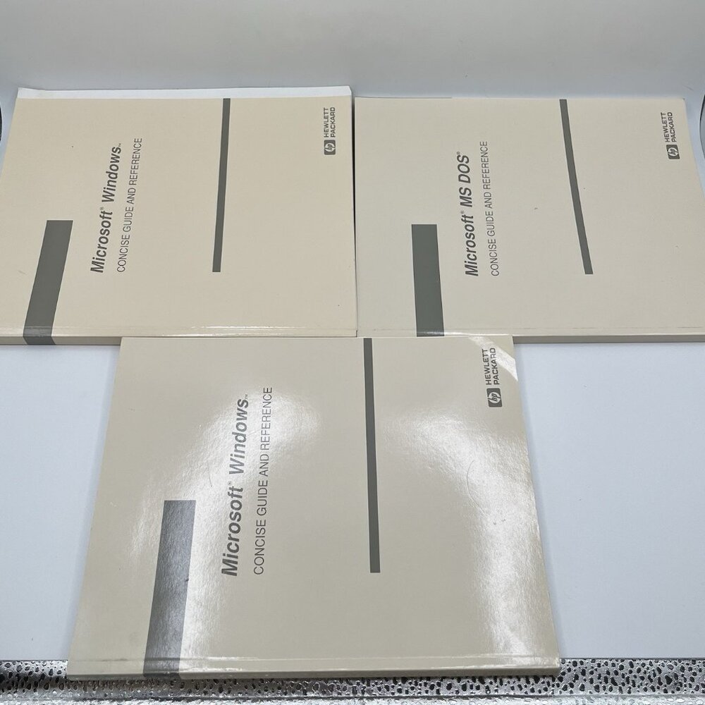 Vintage 90s Microsoft Windows 3.1 & MS-DOS Concise Guide Manuals HP Retro Set 3